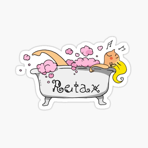 Item preview, relaxing bathroom girl designed and sold by CuteCartoon.