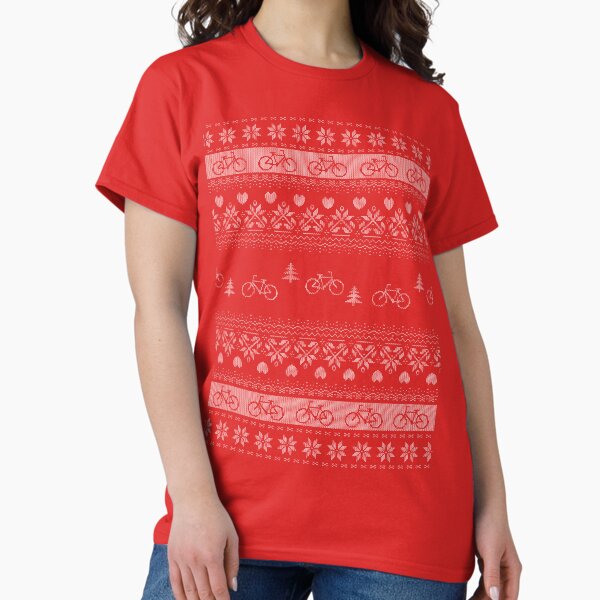 Cycling 'Ugly Sweater' Christmas Jumper for Bikers. Classic T-Shirt
