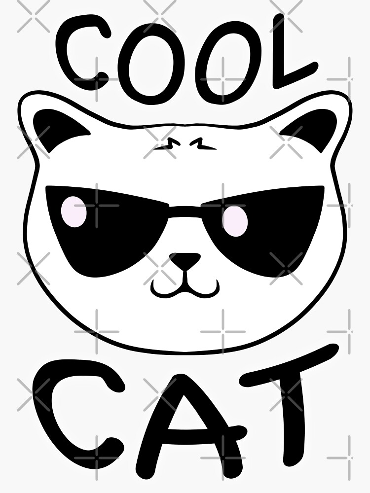 "Cat design Cool Cat" Sticker for Sale by Artsbykk Redbubble