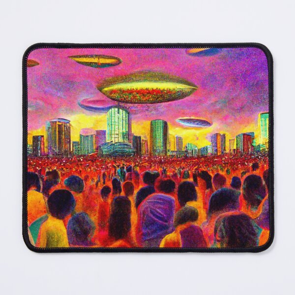 Item preview, Alien Invasion UFO Psychedelic Otherworldly Extraterrestrial Futuristic Unidentified Flying Object  designed and sold by Weirdarto.