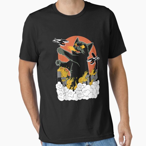 Item preview, Japanese Sunset Catzilla T-Shirt designed and sold by sharrodmaxtin.