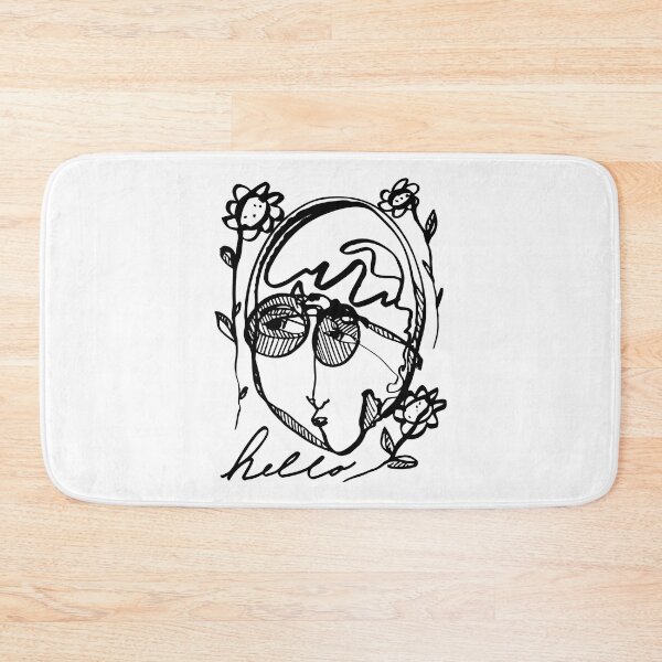 Item preview, Hello Darlin Abstract Face with Glasses and Flowers Line Art Design designed and sold by SleepingInCo.