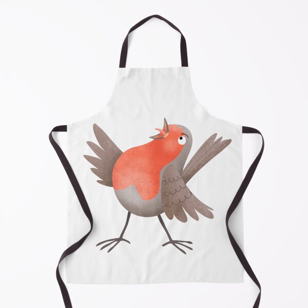 Item preview, Cute singing robin bird cartoon illustration designed and sold by FrogFactory.
