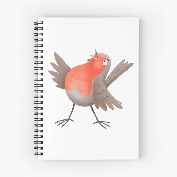 Artikelvorschau, Niedliche singende Rotkehlchen-Vogelkarikaturillustration entworfen und verkauft von FrogFactory.