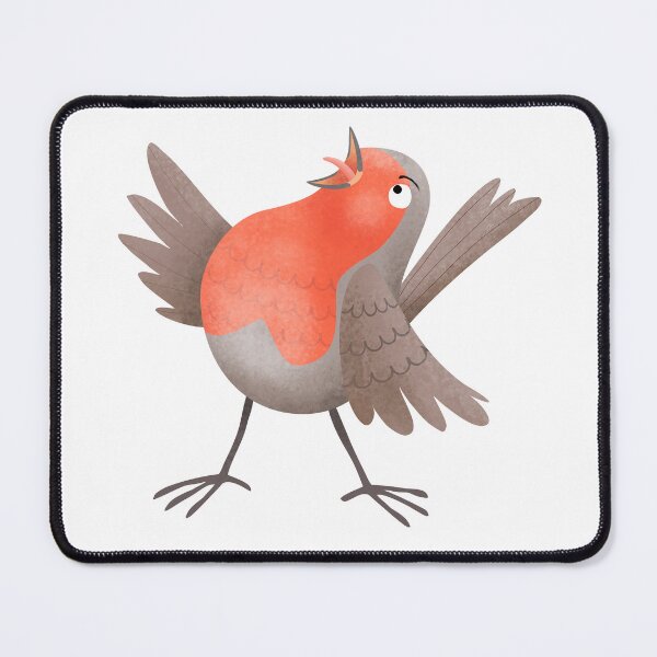 Item preview, Cute singing robin bird cartoon illustration designed and sold by FrogFactory.
