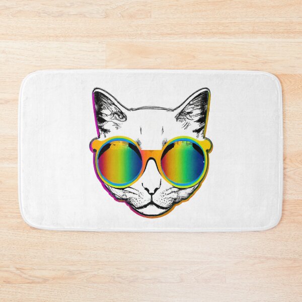 Item preview, cat portrait with cool rainbow glasses  designed and sold by vishalraifx.