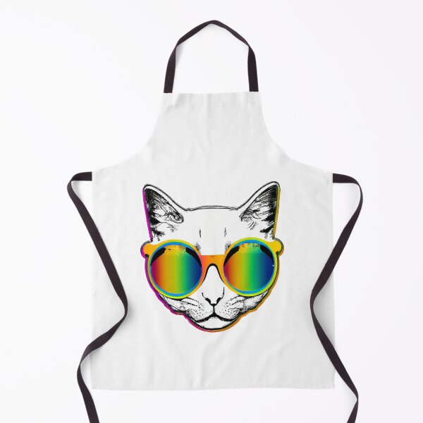 Item preview, cat portrait with cool rainbow glasses designed and sold by vishalraifx.