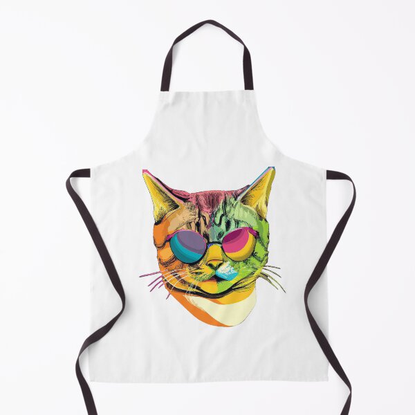 Item preview, Colorful trippy cat with cool glasses portrait illustration designed and sold by vishalraifx.