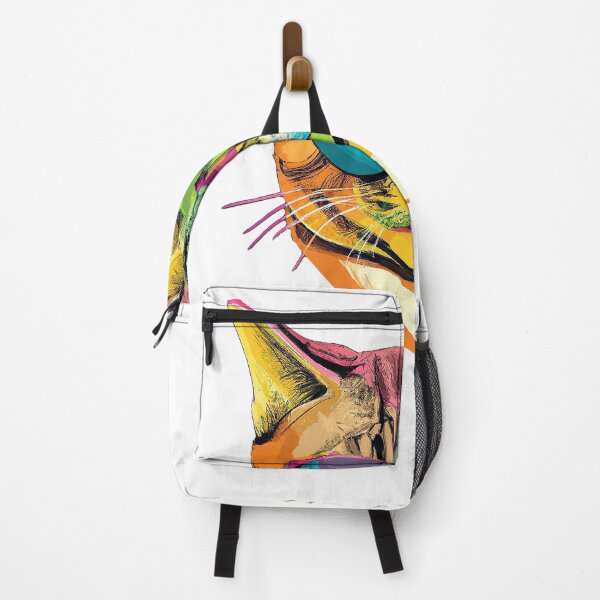 Item preview, Colorful trippy cat with cool glasses portrait illustration  designed and sold by vishalraifx.