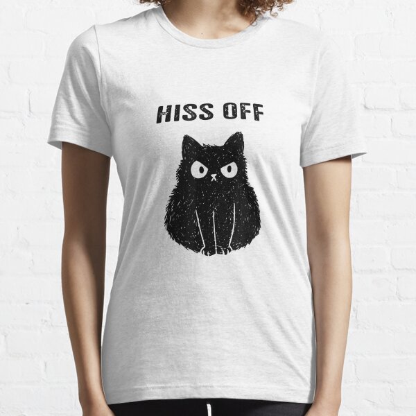 HISS OFF Meow Angry Black Cat Yellow Eyes, Tiger Eyes Cat Premium T-Shirt