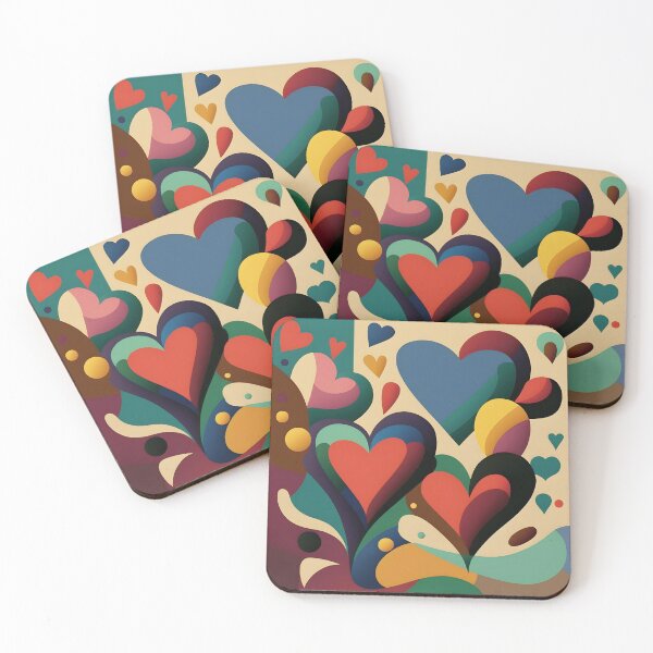 Item preview, Colorful hearts on colorful background designed and sold by randrdesign.