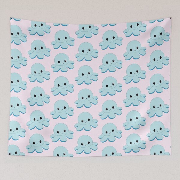 Item preview, Sad Blue Moody Reversible Octopus designed and sold by ShopBabyFace.