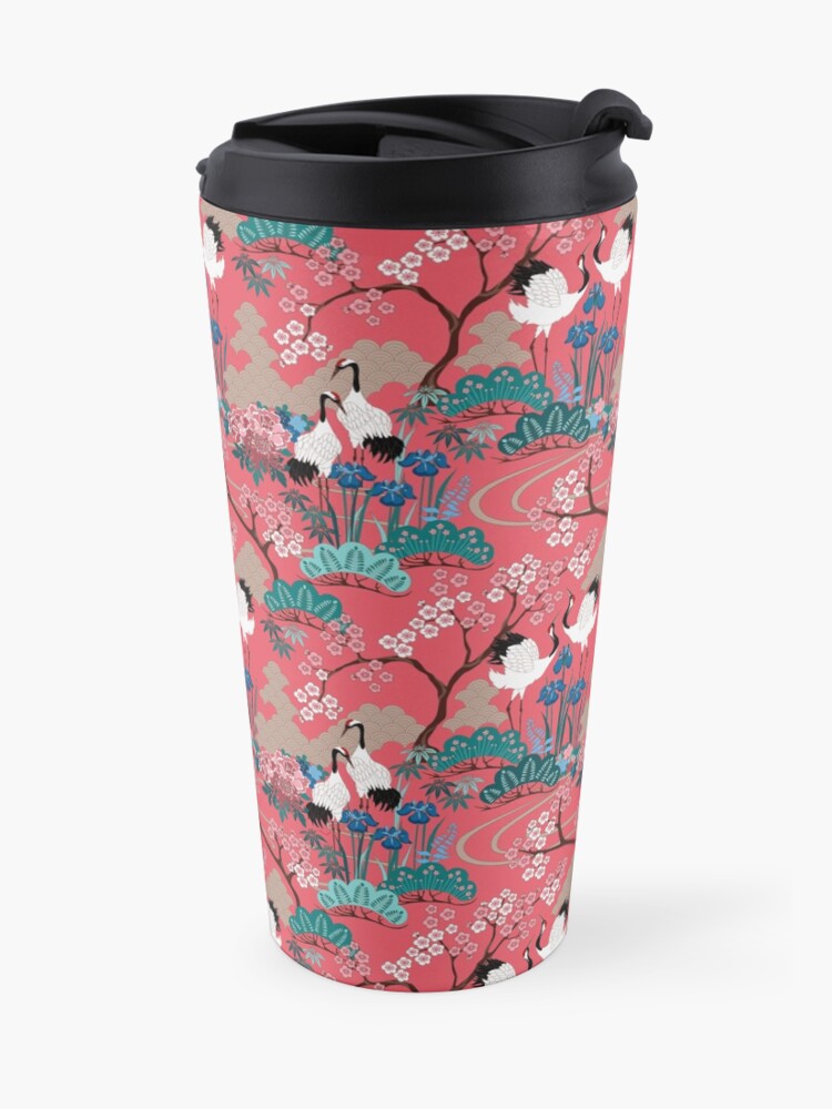 Alternate view of Japanese Garden in Red Travel Mug