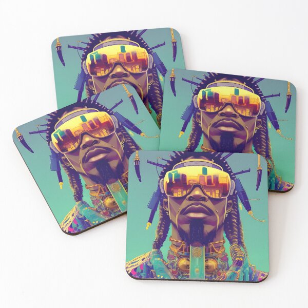 Item preview, A handsome African-American man with dreadlocks and yellow glasses designed and sold by Olga Nagornaya.