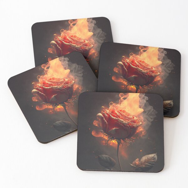Item preview, Burning red rose, rose in flames designed and sold by ladarkepoque.