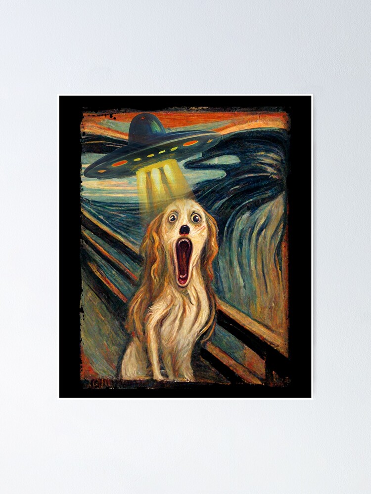 Funny Dog Room Decor, The Scream Dog Poster, Dog Portrait Print, Edvard  Munch