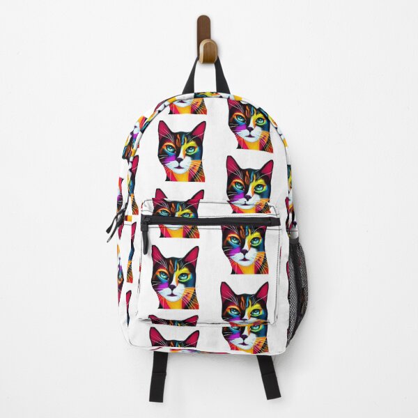 Item preview, Trippy psychedelic cat portrait illustration blue and pink color combination  designed and sold by vishalraifx.