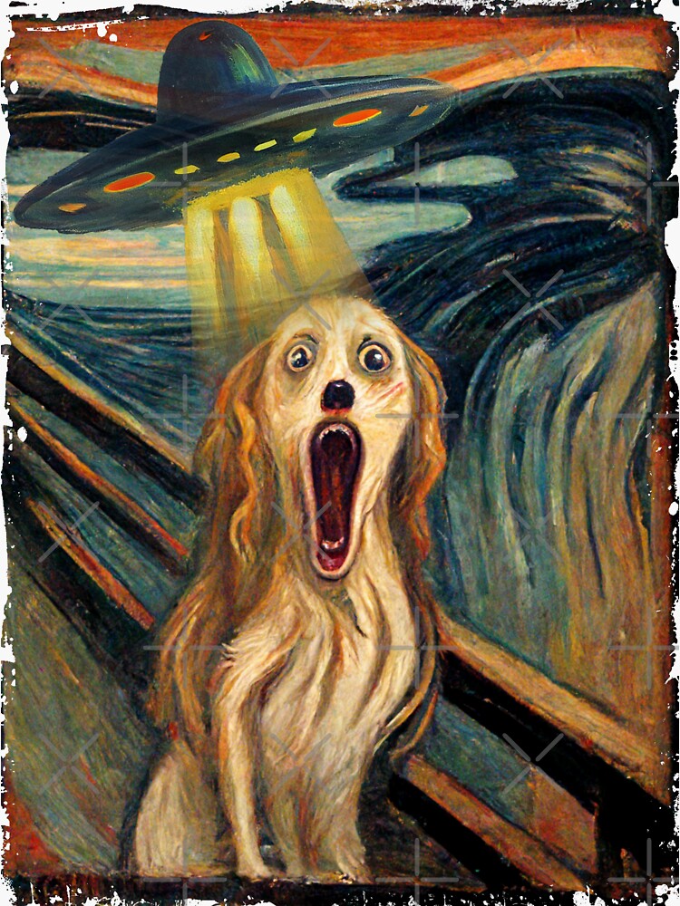 Funny Dog Room Decor, The Scream Dog Poster, Dog Portrait Print, Edvard  Munch