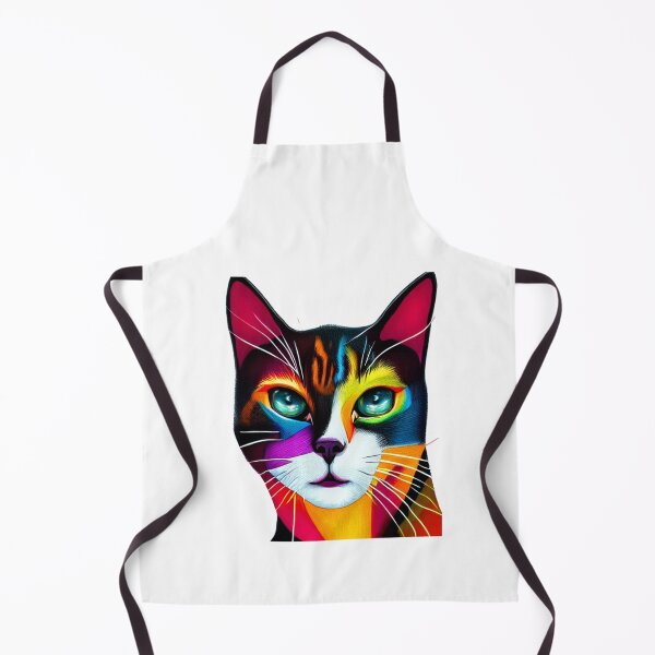 Item preview, Trippy psychedelic cat portrait illustration blue and pink color combination designed and sold by vishalraifx.