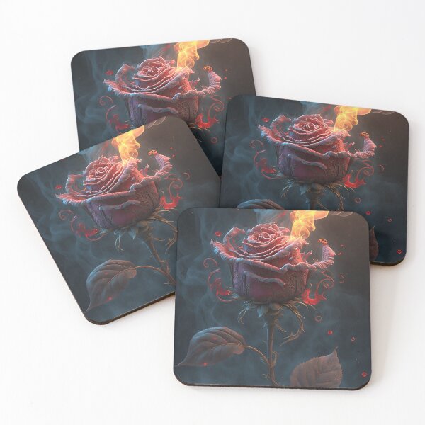 Item preview, Burning red rose, rose in flames designed and sold by ladarkepoque.