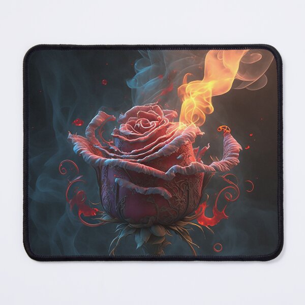 Item preview, Burning red rose, rose in flames designed and sold by ladarkepoque.
