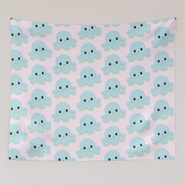 Item preview, Sad Blue Moody Reversible Octopus designed and sold by ShopBabyFace.