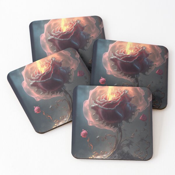 Item preview, Burning red rose, rose in flames designed and sold by ladarkepoque.
