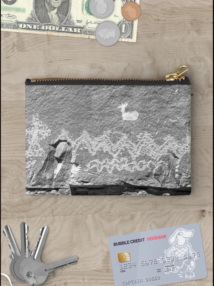Thumbnail 3 of 4, Zipper Pouch, Petroglyph designed and sold by The Studio Red.