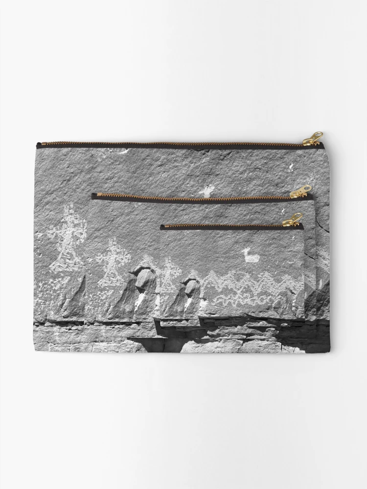 Thumbnail 2 of 4, Zipper Pouch, Petroglyph designed and sold by The Studio Red.