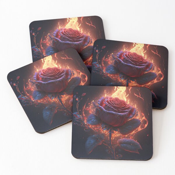Item preview, Burning red rose, rose in flames designed and sold by ladarkepoque.