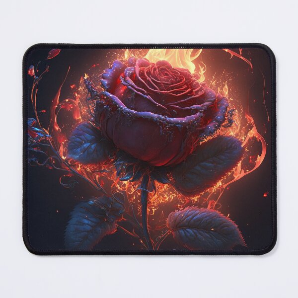 Item preview, Burning red rose, rose in flames designed and sold by ladarkepoque.