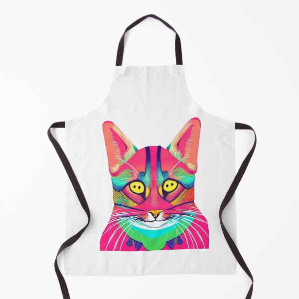 Item preview, Trippy dual vision psychedelic cat portrait illustration with big yellow eyes designed and sold by vishalraifx.