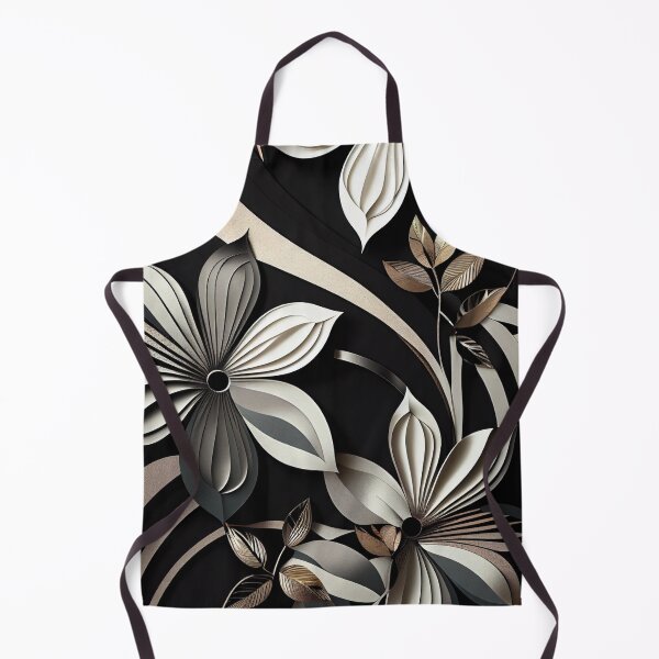Item preview, "Freya" - Luxury Flowers Abstract Pattern in Silver, Black, Gold designed and sold by HiArtify ❤️.