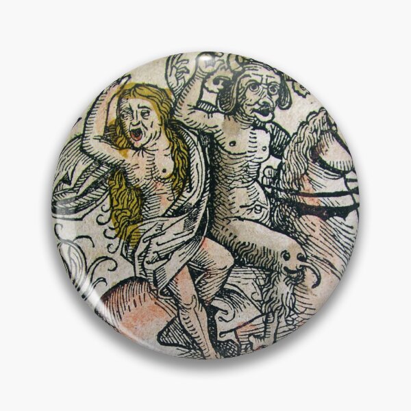 Item preview, Medieval Devil With Nude Woman on Horseback designed and sold by Demonik-Art.