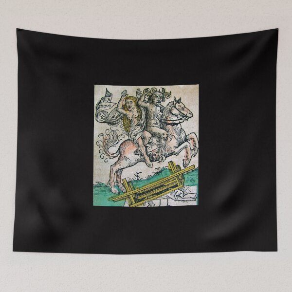 Item preview, Medieval Devil With Nude Woman on Horseback designed and sold by Demonik-Art.