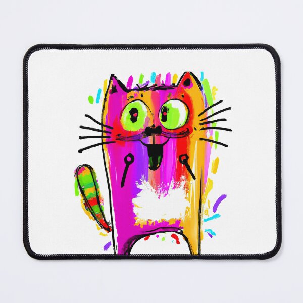 Item preview, colorful abstract happy cat painting doodle  designed and sold by vishalraifx.