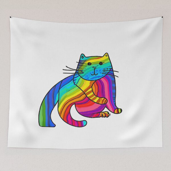 Item preview, abstract strange colorful cat art  designed and sold by vishalraifx.