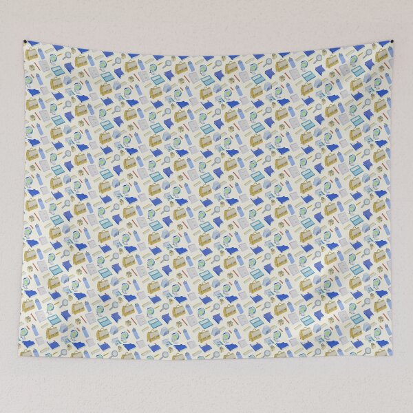 Item preview, school things pattern  designed and sold by chyornayakoshka.