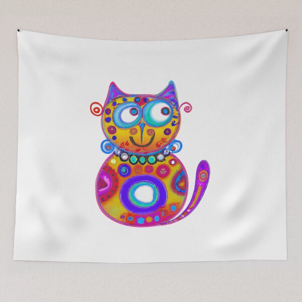 Item preview, Abstract cute colorful cat art  designed and sold by vishalraifx.