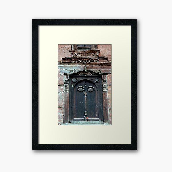 Buddha's Eyes on Nepalese Door Framed Art Print