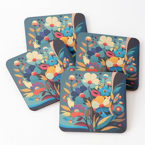 Artikelvorschau, Bunte Blumen auf bumtem Hintergrund entworfen und verkauft von randrdesign.