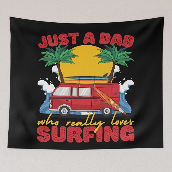 Item preview, Just a Dad Who Loves Surfing Red designed and sold by to-esu.