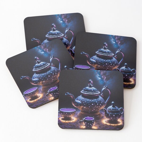 Item preview, Bioluminescent purple teapot and mugs designed and sold by Palteeshop.