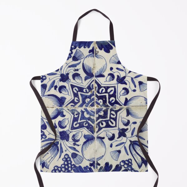 Item preview, Vintage Geometric Blue White Tile Pattern designed and sold by idovedesign.