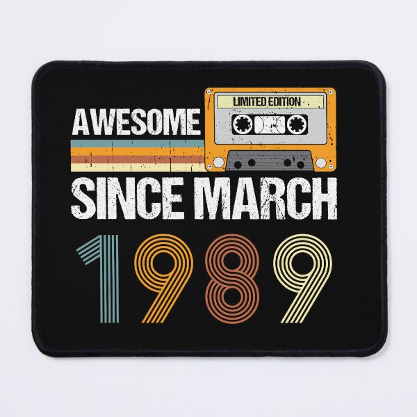 Item preview, Awesome Since March 1989 | 34th Birthday Gifts | 34 Years Old Gifts designed and sold by AMINE  ★★★★★.