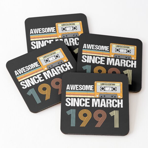 Item preview, Awesome Since March 1991 | 33th Birthday Gifts | 33 Years Old Gifts designed and sold by AMINE  ★★★★★.