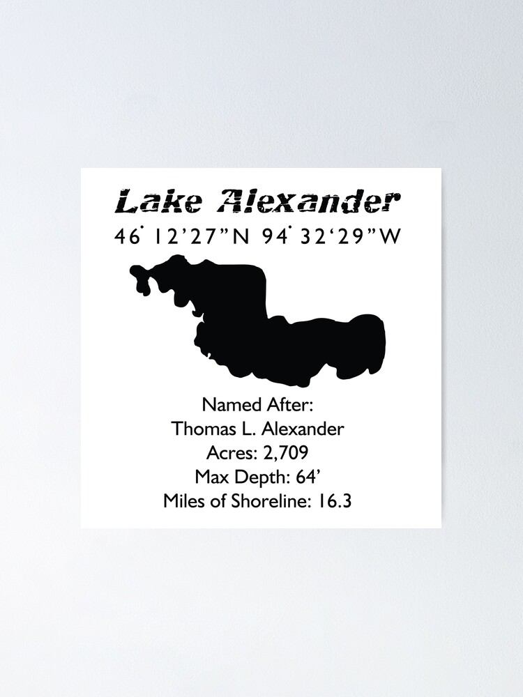 "Lake Alexander Facts" Poster for Sale by goodr154 Redbubble