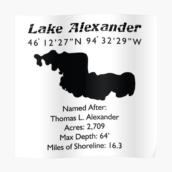 "Lake Alexander Facts" Poster for Sale by goodr154 Redbubble