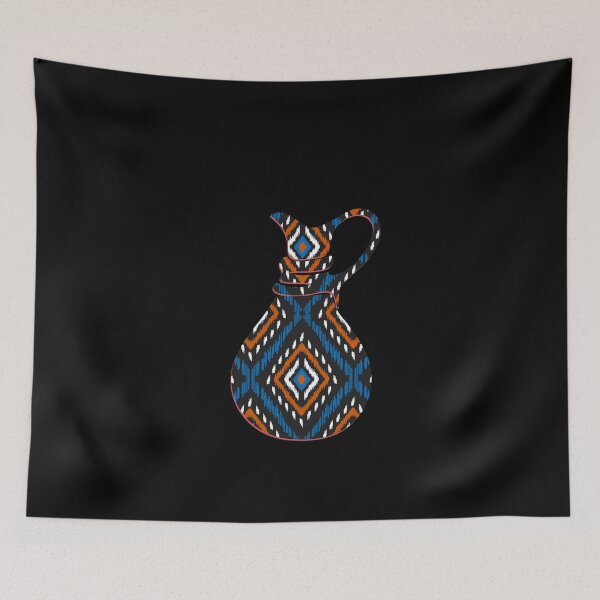 Item preview, Ethnic tribal perfume orange blue ikat designed and sold by dannyjar.