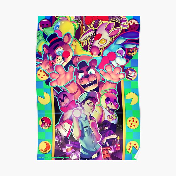 Pizza Posters Redbubble - fnaf purpleguy marshmello squidward pikachu dab roblox